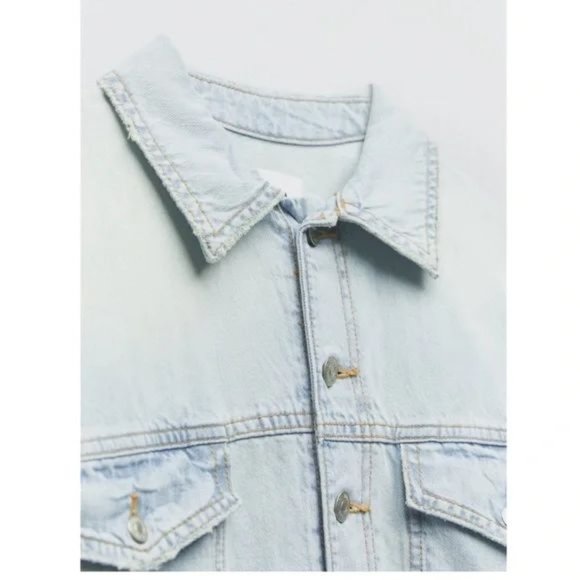 ZARA TRF DENIM SHORT JUMPSUIT - Picture 7 of 9